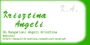 krisztina angeli business card